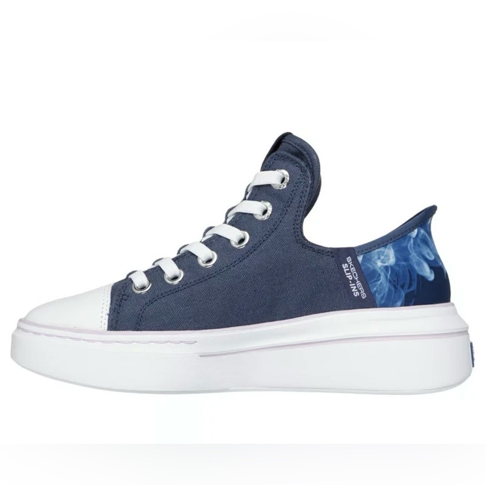 SKECHERS WOMEN’S SNOOP DOGG – BOSS LIFE NAVY CANVAS SLIP-INS 186000.NVY - Picture 3 of 8